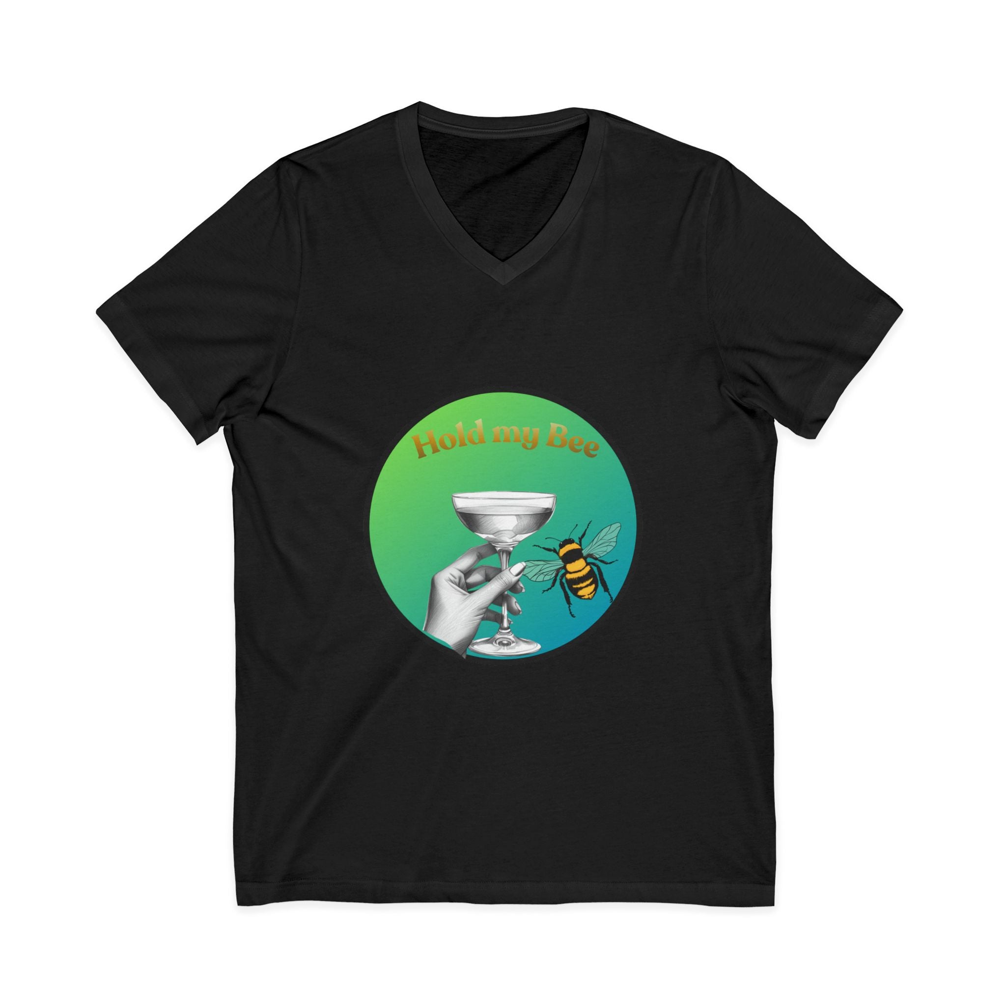 V-Neck T-Shirt — "Kiss My Bee" Cocktail Tee (Do It For The Podcast)