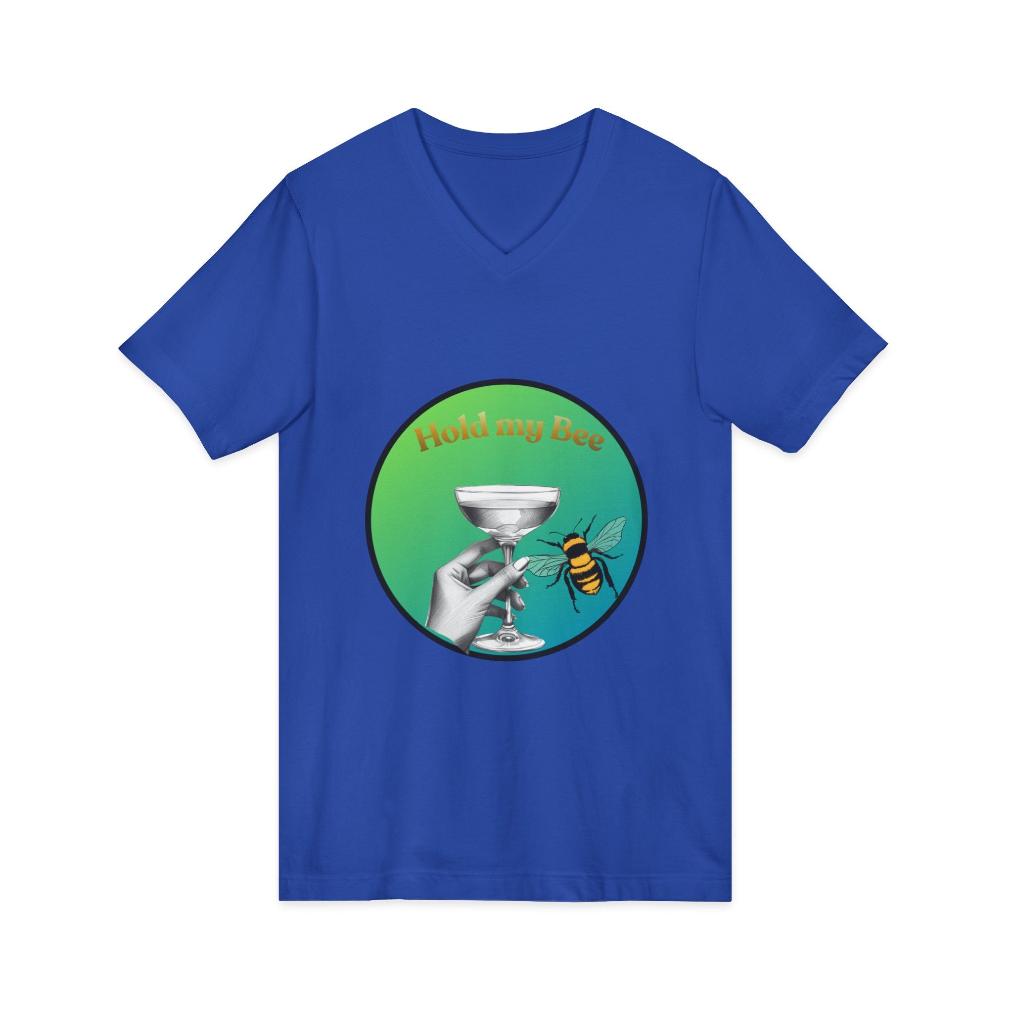 V-Neck T-Shirt — "Kiss My Bee" Cocktail Tee (Do It For The Podcast)