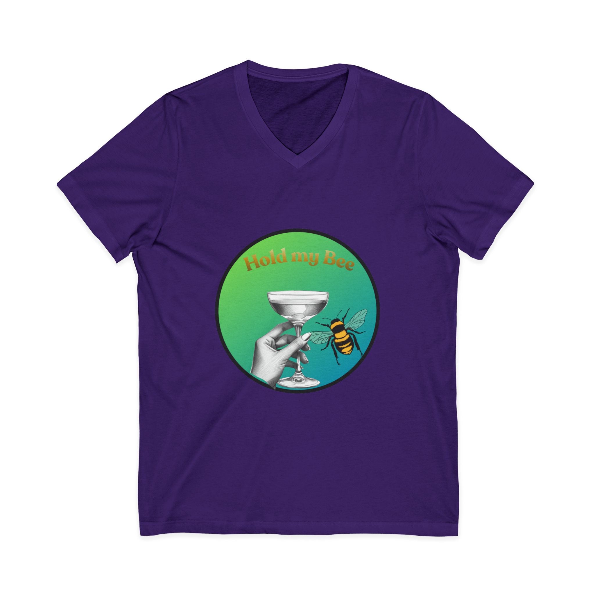 V-Neck T-Shirt — "Kiss My Bee" Cocktail Tee (Do It For The Podcast)