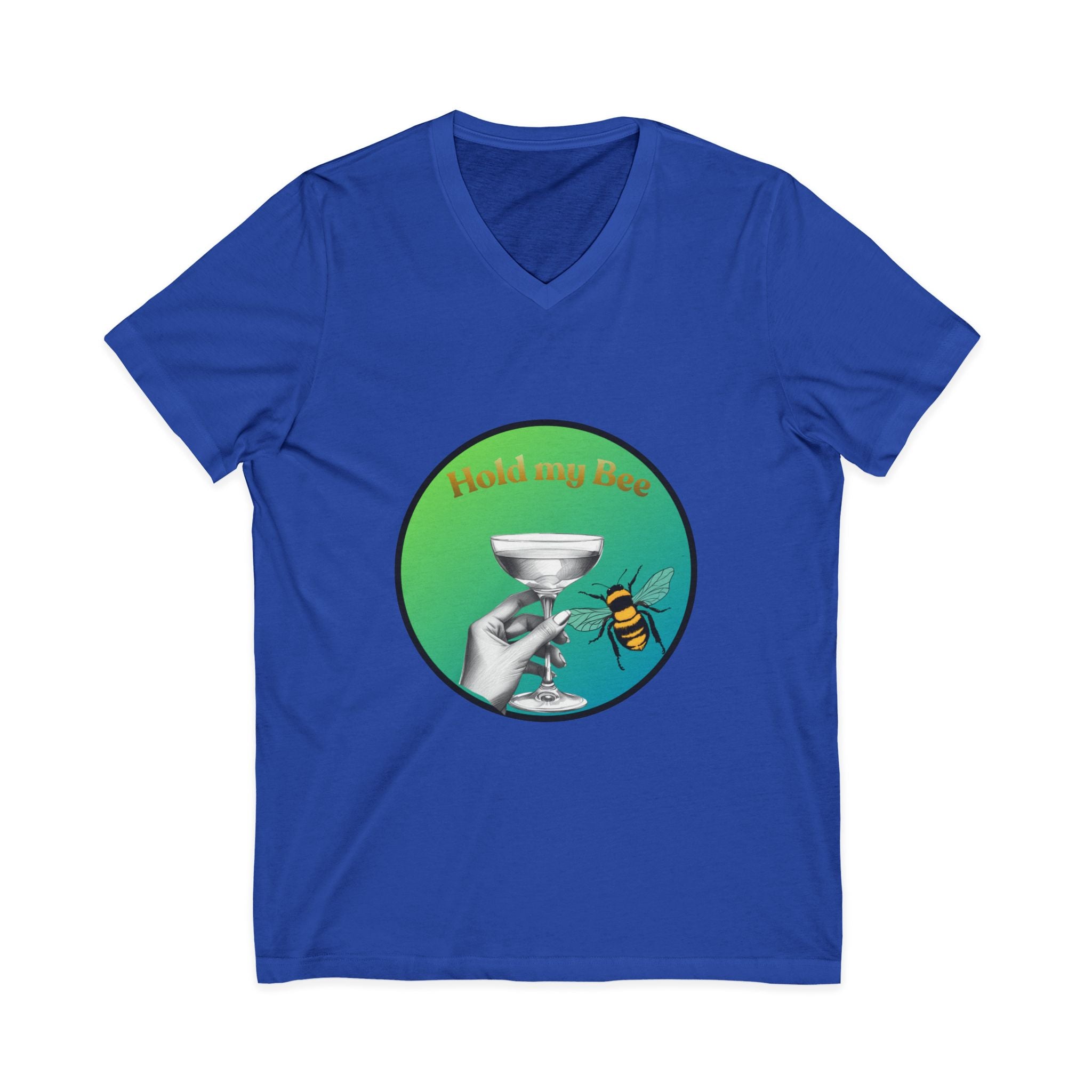 V-Neck T-Shirt — "Kiss My Bee" Cocktail Tee (Do It For The Podcast)