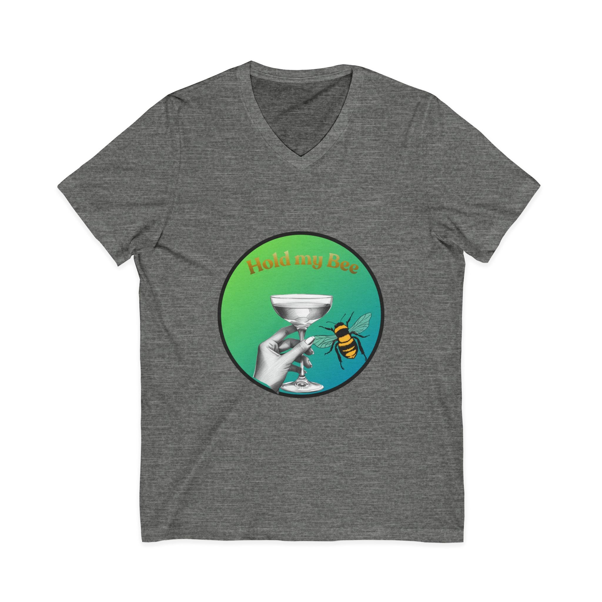 V-Neck T-Shirt — "Kiss My Bee" Cocktail Tee (Do It For The Podcast)
