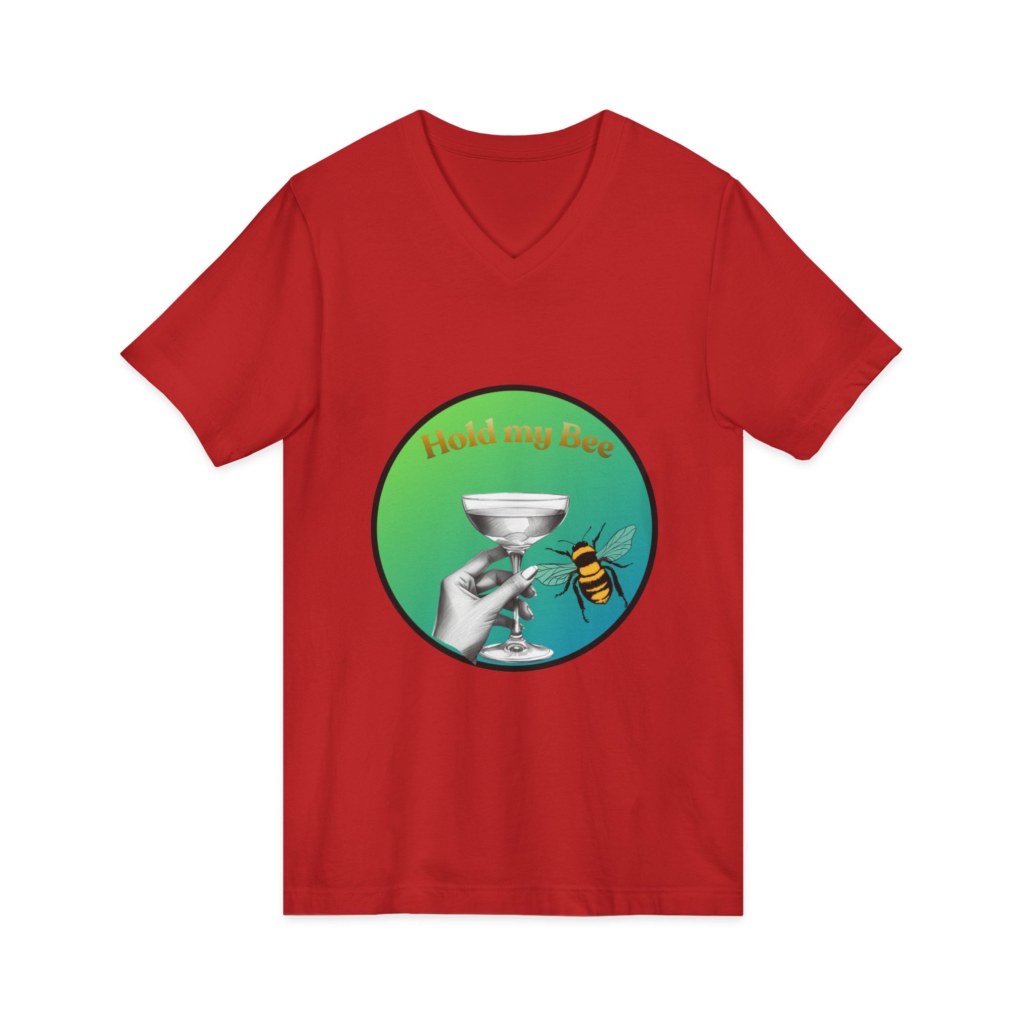 V-Neck T-Shirt — "Kiss My Bee" Cocktail Tee (Do It For The Podcast)