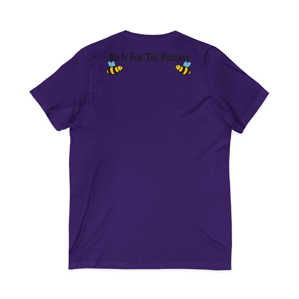 V-Neck T-Shirt — "Kiss My Bee" Cocktail Tee (Do It For The Podcast)