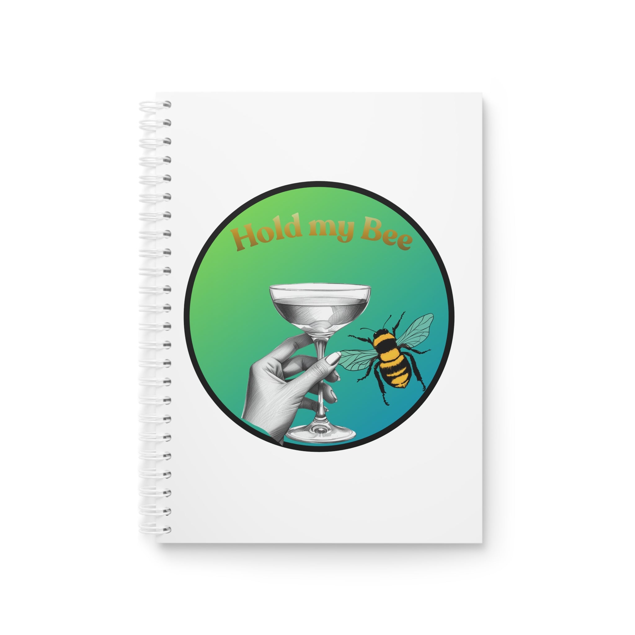 Spiral Notebook — "Hold My Bee" & Retro "Fueled By" Illustrated Journal