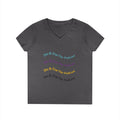 Do It For The Podcast Ladies' V-Neck T-Shirt – Colorful Wavy Logo Tee