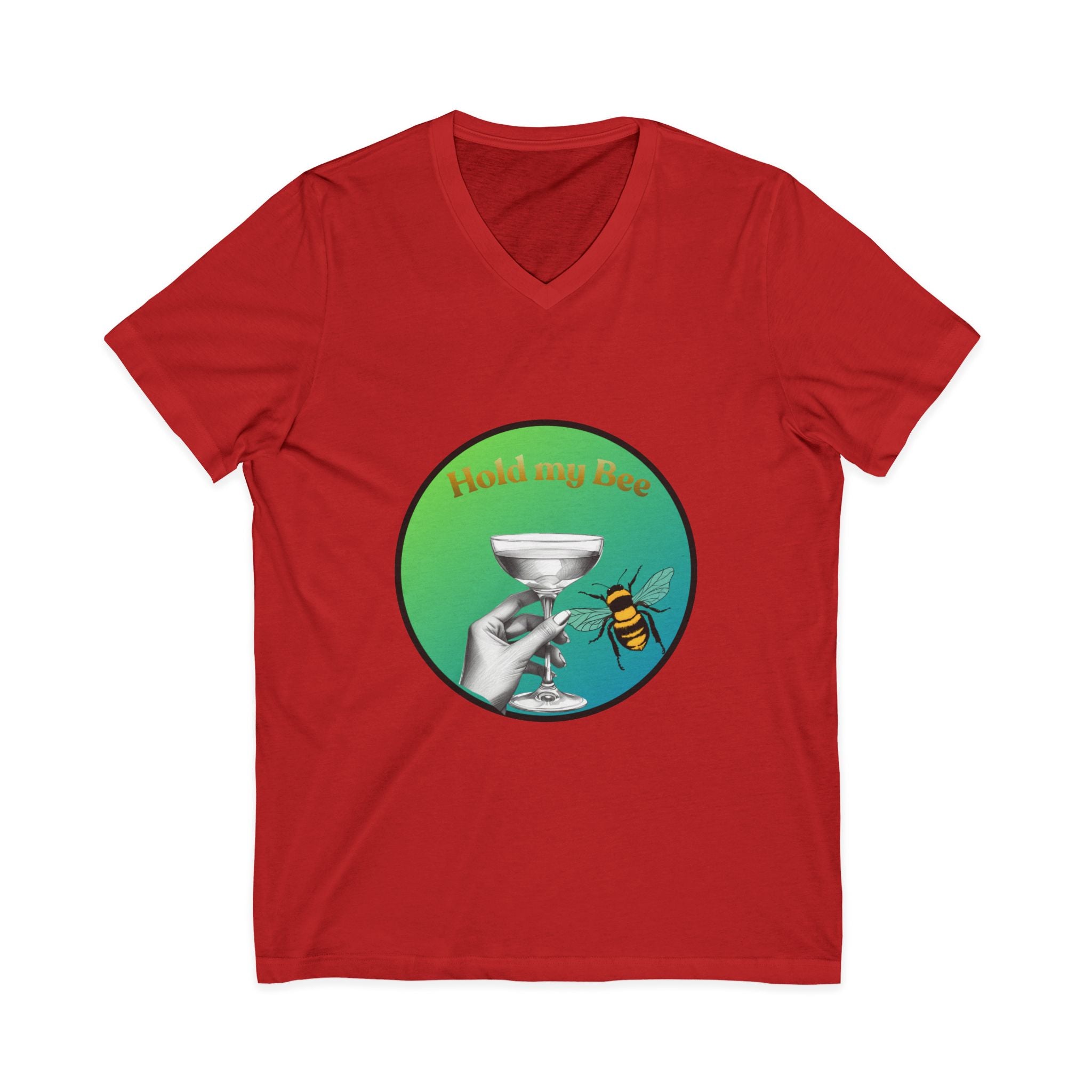 V-Neck T-Shirt — "Kiss My Bee" Cocktail Tee (Do It For The Podcast)