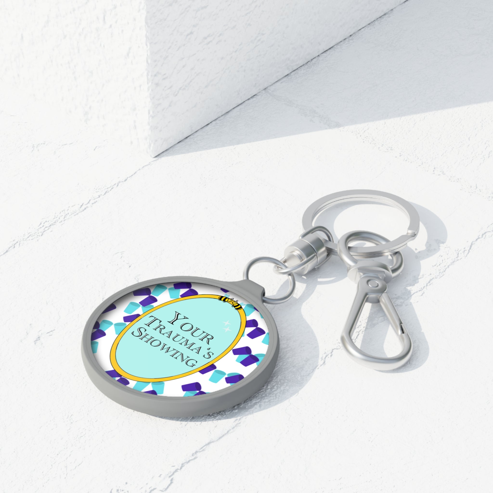 "Your Trauma's Showing" Funny Mental Health Awareness Keychain