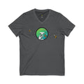 V-Neck Tee — "Fueled By" Graphic with Bees & Measurement Ruler
