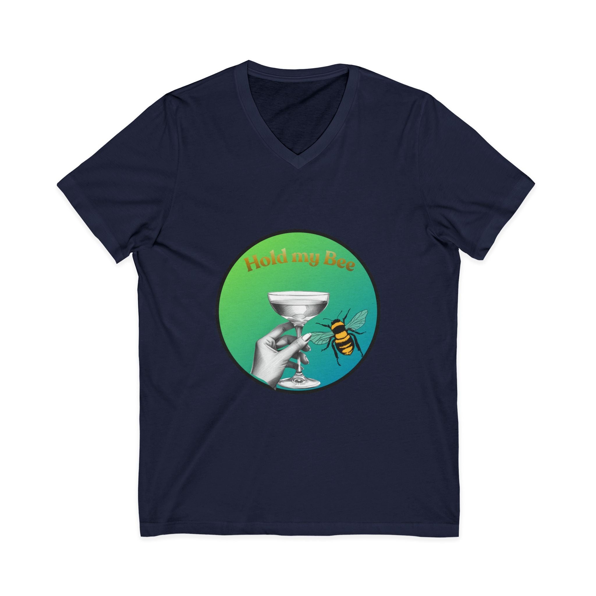 V-Neck T-Shirt — "Kiss My Bee" Cocktail Tee (Do It For The Podcast)