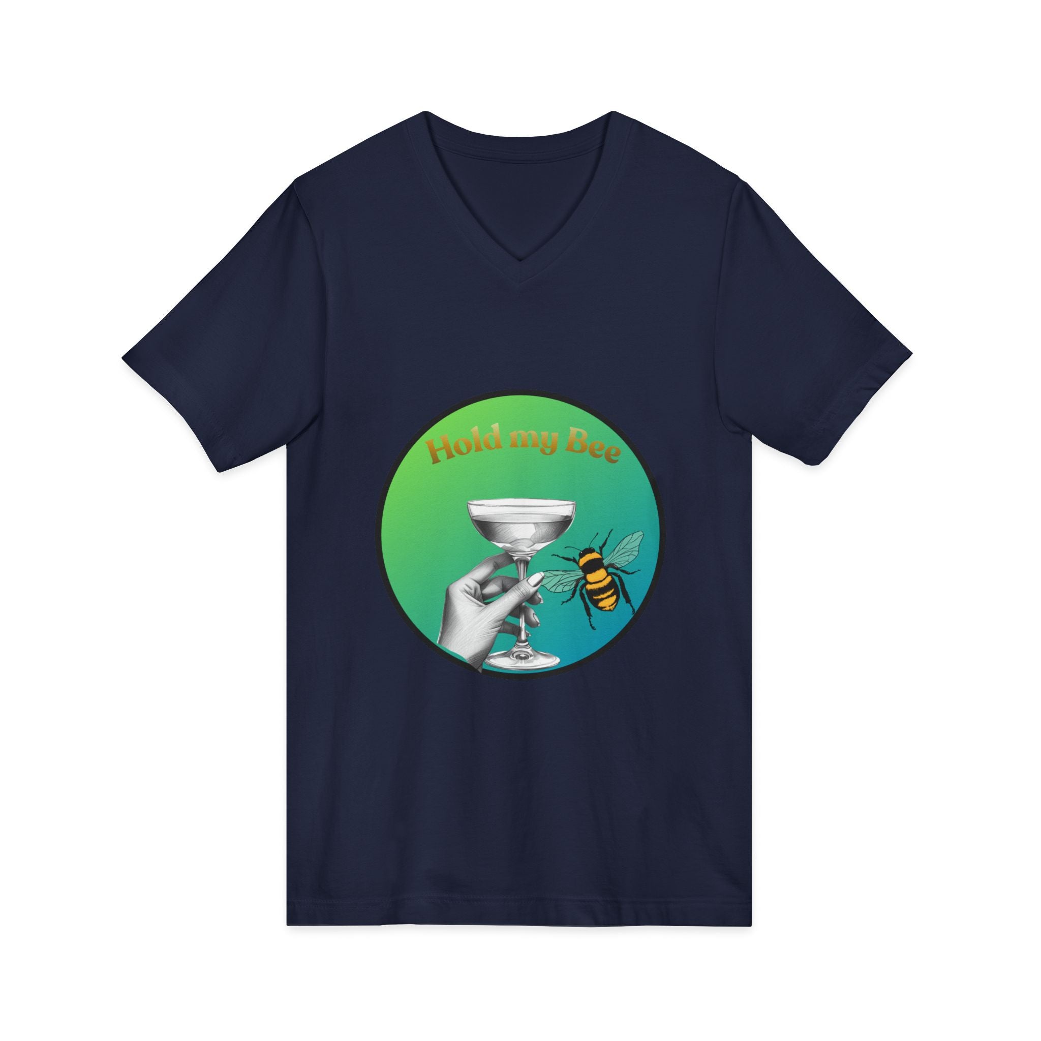 V-Neck T-Shirt — "Kiss My Bee" Cocktail Tee (Do It For The Podcast)