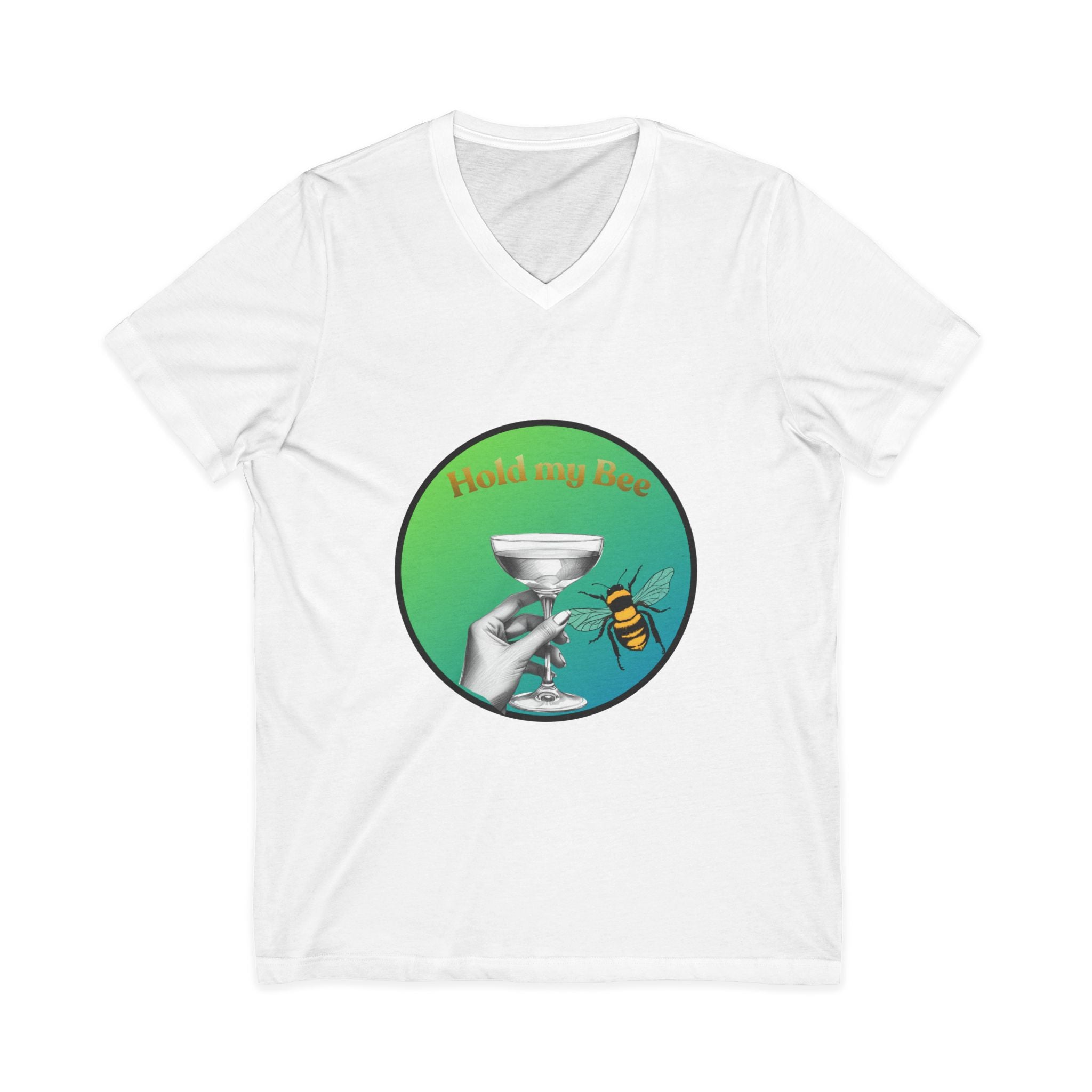 V-Neck T-Shirt — "Kiss My Bee" Cocktail Tee (Do It For The Podcast)